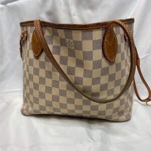 Checkered Brown and Tan Tote Bag
